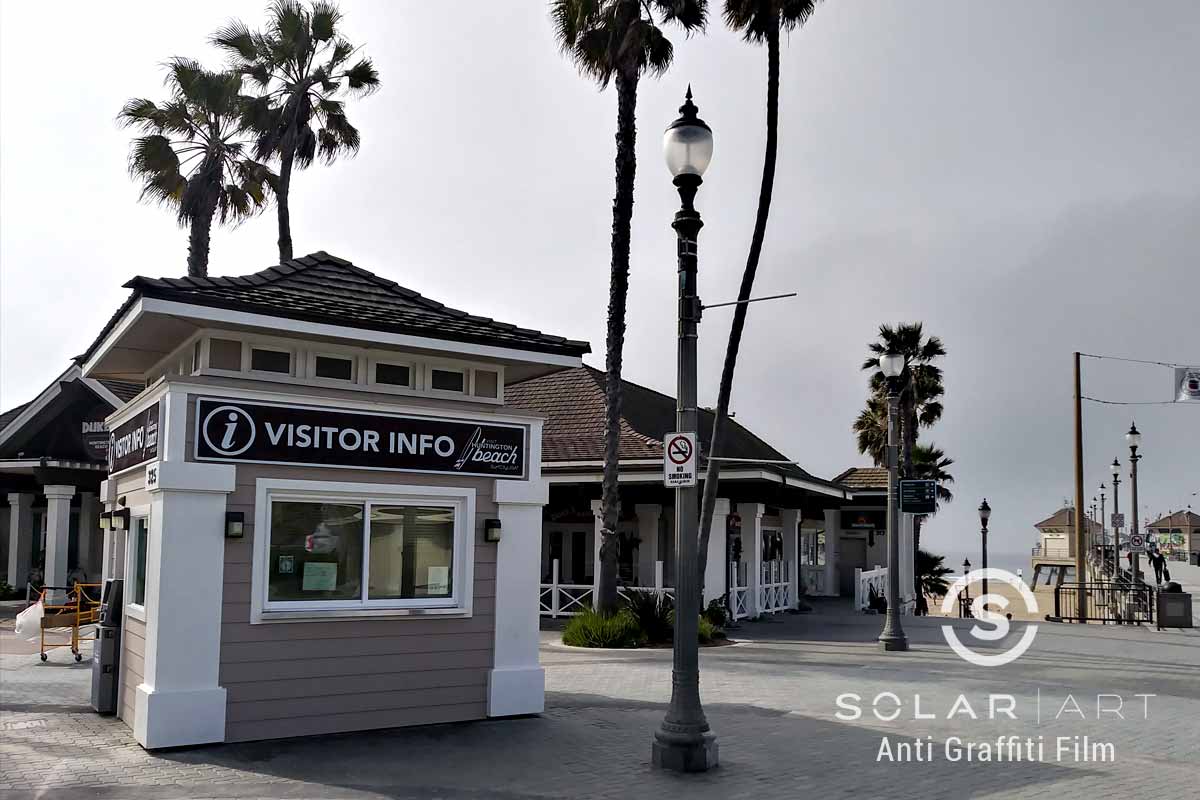 Anti Graffiti Film Installation&nbsp;to the Kiosks&nbsp;in Huntington Beach, California