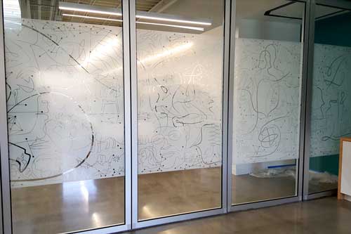 custom graphics for glass walls