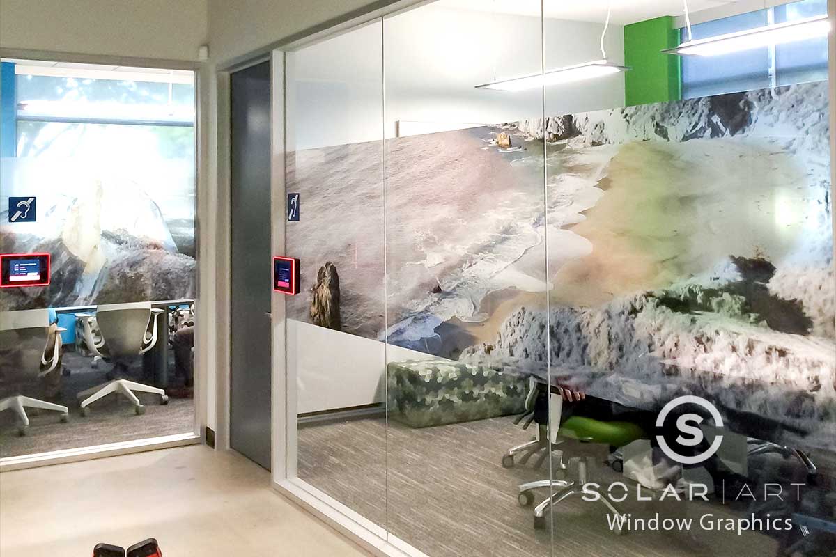 Custom vinyl graphics for office windows Custom vinyl graphics for office windows
