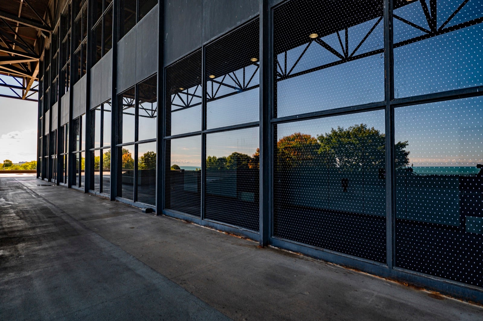 Feather Friendly bird-safe glass markers applied to McCormick Place exterior windows
