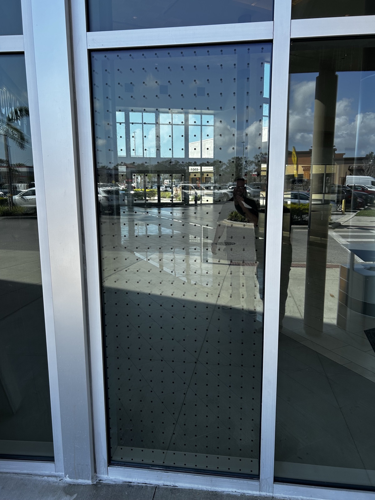 Solar Gard WingSafe Black Dot film on building glass